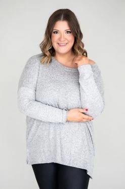 Top 10 🎉 Pink Lily Simple Style Grey Blouse 🎉 -lounge-tops shop 168550 4 650x