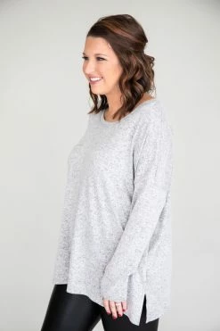 Top 10 🎉 Pink Lily Simple Style Grey Blouse 🎉 -lounge-tops shop 168550 6 650x