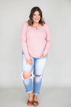 Promo 🛒 Pink Lily Unbelievable Story Henley Mauve Blouse FINAL SALE 🤩 -lounge-tops shop 169510 11 650x