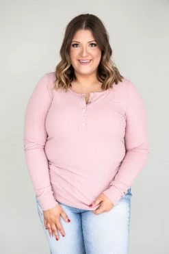 Promo 🛒 Pink Lily Unbelievable Story Henley Mauve Blouse FINAL SALE 🤩 -lounge-tops shop 169510 13 650x