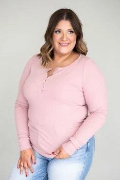 Promo 🛒 Pink Lily Unbelievable Story Henley Mauve Blouse FINAL SALE 🤩 -lounge-tops shop 169510 14 650x