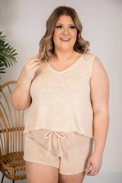 Outlet 🧨 Pink Lily Wonder Often Beige Sweater Tank FINAL SALE 🤩 -lounge-tops shop 171310 171312 9 650x