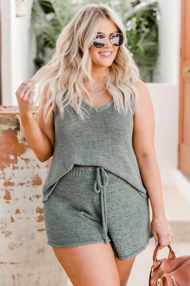 Coupon 🛒 Pink Lily Wonder Often Sage Shorts FINAL SALE 👍 - Image 2