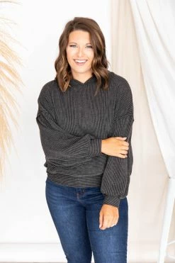 Best Sale 😀 Pink Lily Stylish Splendor Charcoal Hoodie 😍 -lounge-tops shop 173908 3 650x