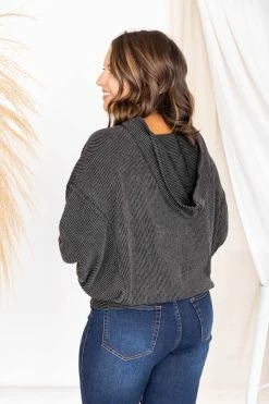 Best Sale 😀 Pink Lily Stylish Splendor Charcoal Hoodie 😍 -lounge-tops shop 173908 6 650x