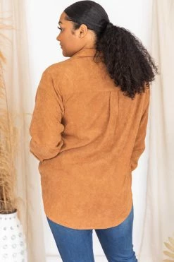 New 💯 Pink Lily Heartfelt Story Camel Button Up Corduroy Shacket FINAL SALE 🤩 -lounge-tops shop 174976 1 650x