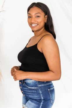 Best deal 👍 Pink Lily Album Of Memories Black Crop Tank 🎁 -lounge-tops shop 175284 5 650x