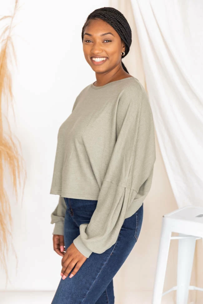 Promo π Pink Lily Lovely Spirit Olive Thermal Blouse FINAL SALE β 15 Promo π Pink Lily Lovely Spirit Olive Thermal Blouse FINAL SALE β - Image 13