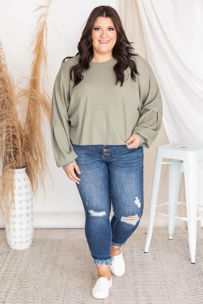 Promo π Pink Lily Lovely Spirit Olive Thermal Blouse FINAL SALE β 17 Promo π Pink Lily Lovely Spirit Olive Thermal Blouse FINAL SALE β - Image 15