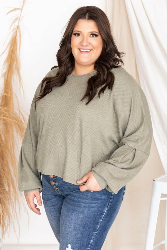 Promo π Pink Lily Lovely Spirit Olive Thermal Blouse FINAL SALE β 18 Promo π Pink Lily Lovely Spirit Olive Thermal Blouse FINAL SALE β - Image 16