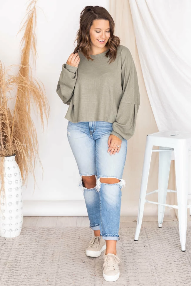 Promo π Pink Lily Lovely Spirit Olive Thermal Blouse FINAL SALE β 12 Promo π Pink Lily Lovely Spirit Olive Thermal Blouse FINAL SALE β - Image 10