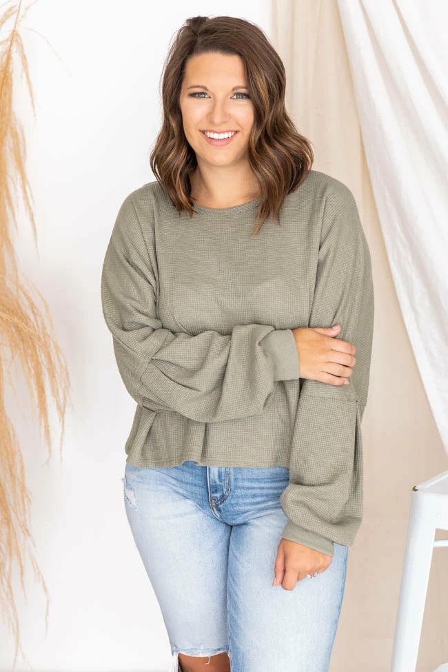 Promo π Pink Lily Lovely Spirit Olive Thermal Blouse FINAL SALE β 10 Promo π Pink Lily Lovely Spirit Olive Thermal Blouse FINAL SALE β - Image 8