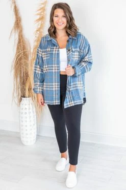 Coupon ✨ Pink Lily Misunderstood Heart Blue/Orange Plaid Shacket 👏 -lounge-tops shop 175402 2 650x