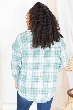 Best reviews of ⭐ Pink Lily Wishing On Forever Green Plaid Shacket FINAL SALE 🧨 -lounge-tops shop 175646 7 650x