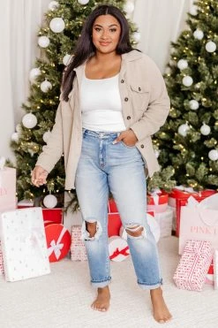 Buy 👏 Pink Lily Wonderful Soul Beige Sherpa Shacket ⭐ -lounge-tops shop 176450 3 650x