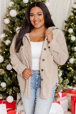 Buy 👏 Pink Lily Wonderful Soul Beige Sherpa Shacket ⭐ -lounge-tops shop 176450 4 650x