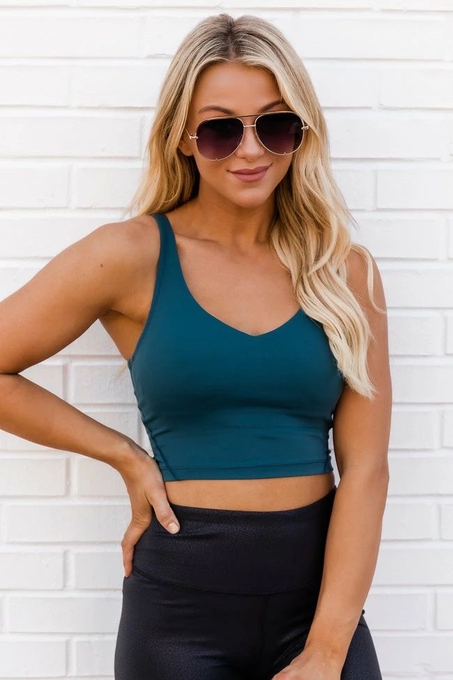 Promo π Pink Lily Exceed My Expectations Teal V-Neck Cropped Bra Top FINAL SALE π€© 8 Promo π Pink Lily Exceed My Expectations Teal V-Neck Cropped Bra Top FINAL SALE π€© - Image 6