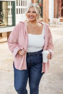 Promo 😍 Pink Lily Easy To Miss Pink Corduroy Shacket 🤩 -lounge-tops shop 178078 5 650x