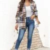 Best Sale 🧨 Pink Lily Lead You Through Taupe Multi Plaid Shacket 💯 -lounge-tops shop 178184 leadyouthroughtaupe 2 650x