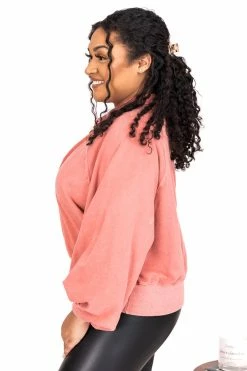 Budget 😉 Pink Lily You And Me Mauve Acid Wash Button Up Pullover 😀 -lounge-tops shop 178282 4 650x