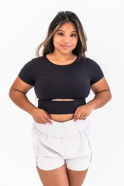 Brand new ❤️ Pink Lily Maybe I'm Dreaming Black Cutout Active Short Sleeve Tee ✨ -lounge-tops shop 178790 errandstorunbeige 180552 maybei mdreamingblack 15 650x