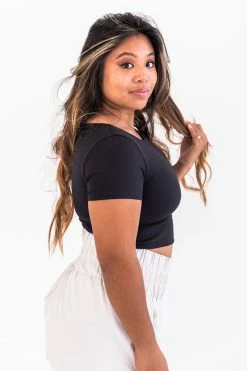 Brand new ❤️ Pink Lily Maybe I'm Dreaming Black Cutout Active Short Sleeve Tee ✨ -lounge-tops shop 178790 errandstorunbeige 180552 maybei mdreamingblack 17 650x