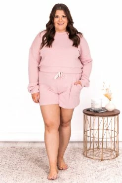 Best deal 🔔 Pink Lily Why Not Mauve Cropped Cord Lounge Pullover ✔️ -lounge-tops shop 179518 179520 2 650x
