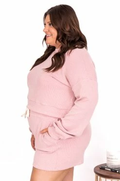 Best deal 🔔 Pink Lily Why Not Mauve Cropped Cord Lounge Pullover ✔️ -lounge-tops shop 179518 179520 4 650x