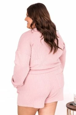 Best deal 🔔 Pink Lily Why Not Mauve Cropped Cord Lounge Pullover ✔️ -lounge-tops shop 179518 179520 5 650x