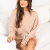 Cheapest 🎁 Pink Lily Why Not Taupe Cropped Cord Lounge Pullover ✨