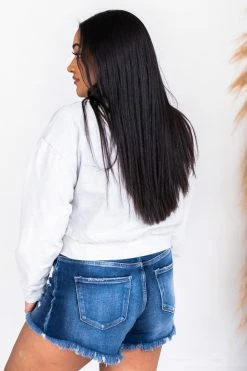 Cheap 🤩 Pink Lily Stellar Weekend Grey Acid Wash Cropped Cord Sweatshirt 🎁 -lounge-tops shop 179870 4 650x