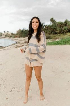 Best Sale ⌛ Pink Lily Wonder Often Blue Stripe Shorts FINAL SALE 😍