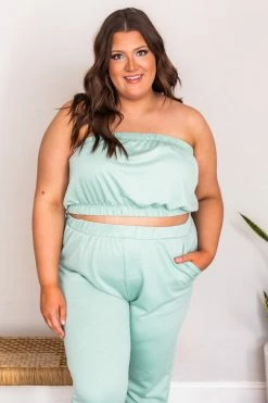 Best deal 🎁 Pink Lily Stories Told Sage Strapless Crop Top FINAL SALE 😉 -lounge-tops shop 180206 180208 20 650x