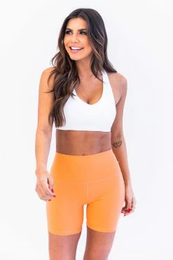 Flash Sale 👍 Pink Lily Run Out Of Time White V-neck Sports Bra 😉 -lounge-tops shop 180534 runoutoftimewhite 180582 simpleroutineorange 11 650x