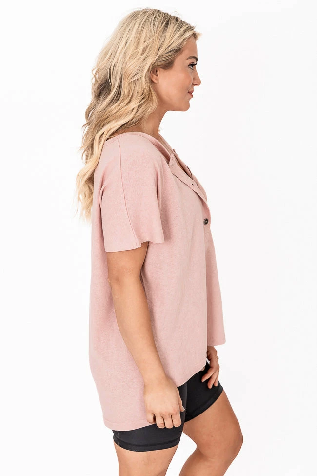 Cheap ✨ Pink Lily Undoubting Memories Pink Henley Tee FINAL SALE ✔️ 6 Cheap ✨ Pink Lily Undoubting Memories Pink Henley Tee FINAL SALE ✔️ - Image 4