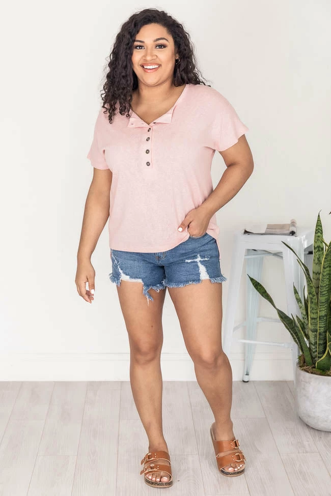 Cheap ✨ Pink Lily Undoubting Memories Pink Henley Tee FINAL SALE ✔️ 8 Cheap ✨ Pink Lily Undoubting Memories Pink Henley Tee FINAL SALE ✔️ - Image 6