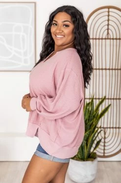 Budget ⌛ Pink Lily Since You've Been Gone Rose Waffle Knit V-Neck Sweater FINAL SALE 😍 -lounge-tops shop 181196 2 3a1ef4d2 0edf 4dea b00e da4ab5ddbbf5 650x
