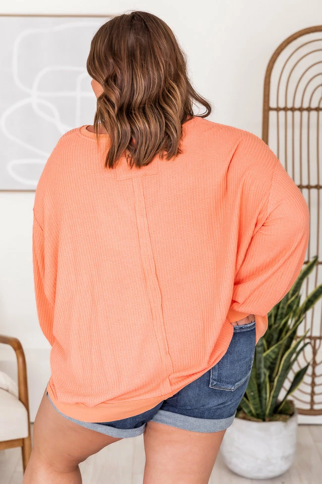 Discount 𧨠Pink Lily Since You've Been Gone Peach Waffle Knit V-Neck Sweater FINAL SALE β 15 Discount 𧨠Pink Lily Since You've Been Gone Peach Waffle Knit V-Neck Sweater FINAL SALE β - Image 13