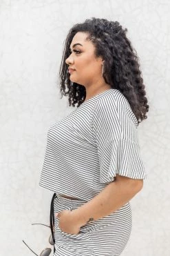 Wholesale 🔥 Pink Lily Reward Yourself White/Black Striped Flutter Sleeve Blouse FINAL SALE 🛒 -lounge-tops shop 181580 181582 rewardyourself 180070 desmondwhite 173392 sunrisehorizon 182220 distractedmindgold 11 650x