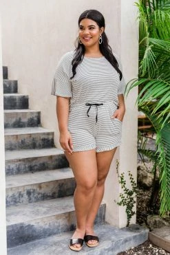 Wholesale 🔥 Pink Lily Reward Yourself White/Black Striped Flutter Sleeve Blouse FINAL SALE 🛒 -lounge-tops shop 181580 181582 rewardyourselfblackwhite 182690 unpredictableday 179414 brendablack 4 650x