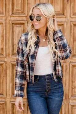Hot Sale 🧨 Pink Lily According To Him Navy Cropped Plaid Shacket FINAL SALE 🔔 -lounge-tops shop 183452 accordingtohim 168900 bestviewbeige 156498 thechelsie 183178 kimberlystone 180354 simpleadvice 1 650x