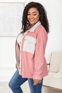Best deal 🧨 Pink Lily Feet On The Dash Pink Colorblock Knit Shacket 👏 -lounge-tops shop 183480 4 650x