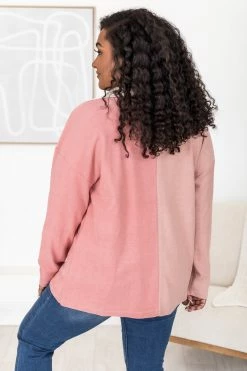 Best deal 🧨 Pink Lily Feet On The Dash Pink Colorblock Knit Shacket 👏 -lounge-tops shop 183480 5 650x