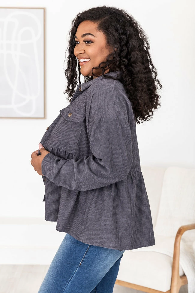 Best Sale π― Pink Lily Keep The Class Charcoal Corded Peplum Hem Shacket FINAL SALE β 10 Best Sale π― Pink Lily Keep The Class Charcoal Corded Peplum Hem Shacket FINAL SALE β - Image 8