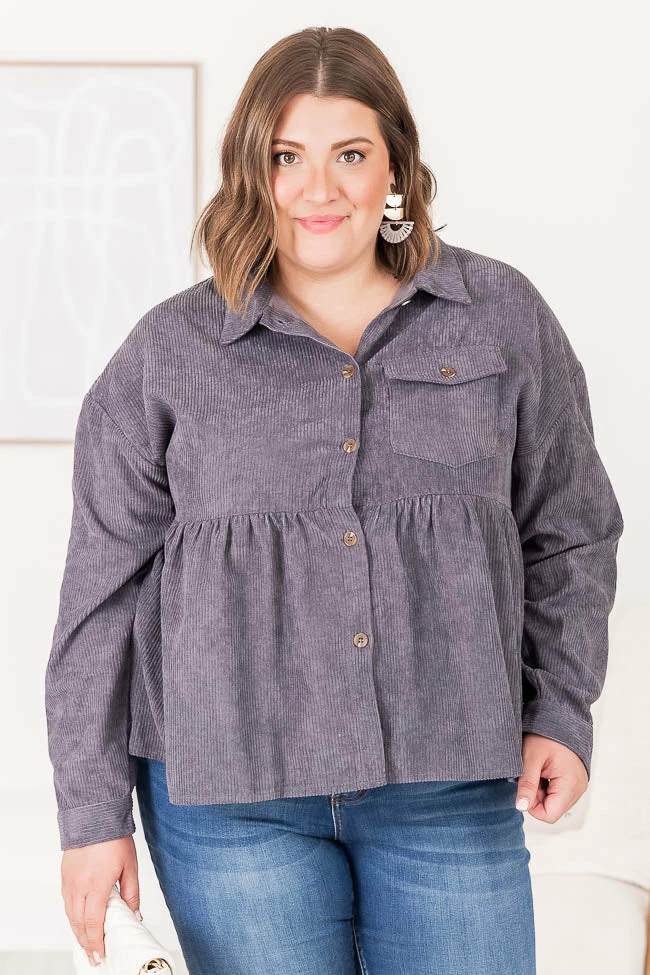 Best Sale π― Pink Lily Keep The Class Charcoal Corded Peplum Hem Shacket FINAL SALE β 13 Best Sale π― Pink Lily Keep The Class Charcoal Corded Peplum Hem Shacket FINAL SALE β - Image 11