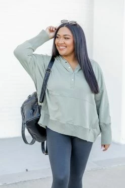 Cheapest ✔️ Pink Lily Find You Well Olive Hooded Pullover 🔥 -lounge-tops shop 183718 5 650x