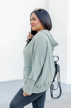 Cheapest ✔️ Pink Lily Find You Well Olive Hooded Pullover 🔥 -lounge-tops shop 183718 6 650x