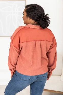 Buy π₯ Pink Lily Remember Me Rust Button Front Shacket FINAL SALE π 31 Buy π₯ Pink Lily Remember Me Rust Button Front Shacket FINAL SALE π -lounge-tops shop 183724 8 650x