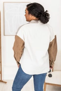 Best deal 🧨 Pink Lily On The Way Brown Colorblock Corduroy Shacket 👏 -lounge-tops shop 183732 1 650x