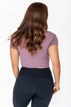 Buy 🎁 Pink Lily Maybe I'm Dreaming Purple Cutout Active Short Sleeve Tee 🌟 -lounge-tops shop 183786 maybeimdreaming 184136 crossthefinishlineblack 6 650x